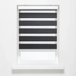Duo Rolgordijn Eva Antraciet 60x175 cm^ Duo-rolgordijnen