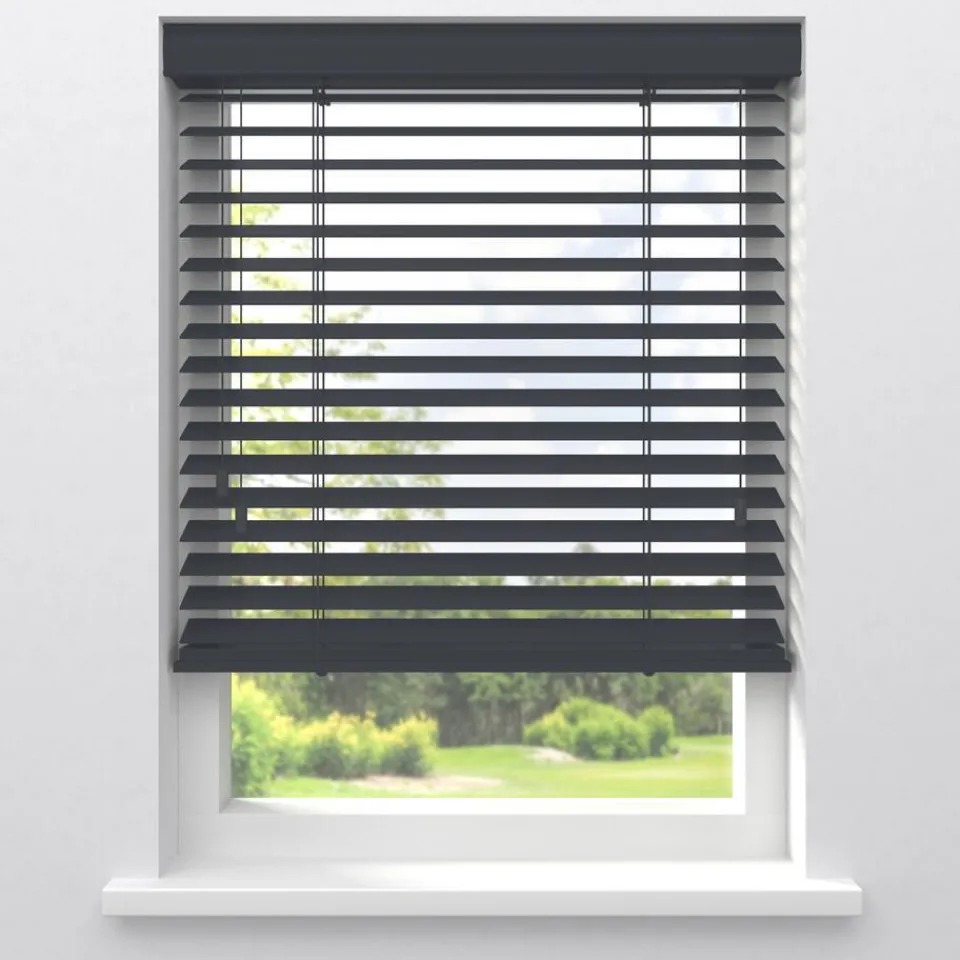 Fenstr Houten Jaloezie Hein Antraciet 50mm^ Jaloezieën|Houten Jaloezieën