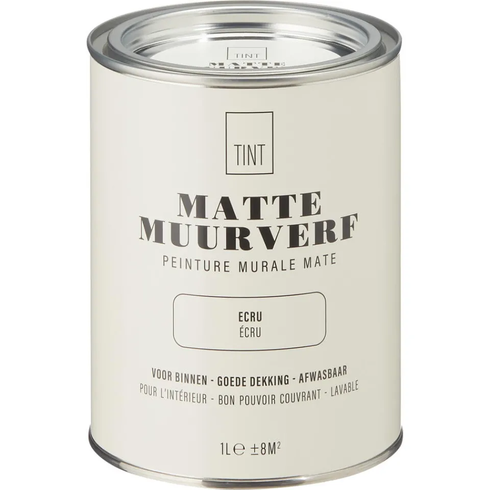 Muurverf Mat Ecru 1 l^ Muurverf