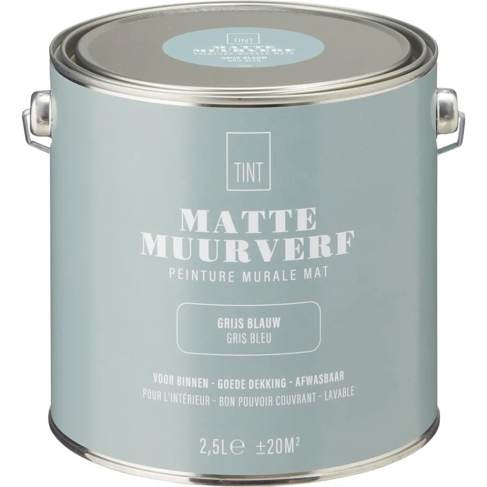 Muurverf Mat Grijs 2.5 l^ Muurverf