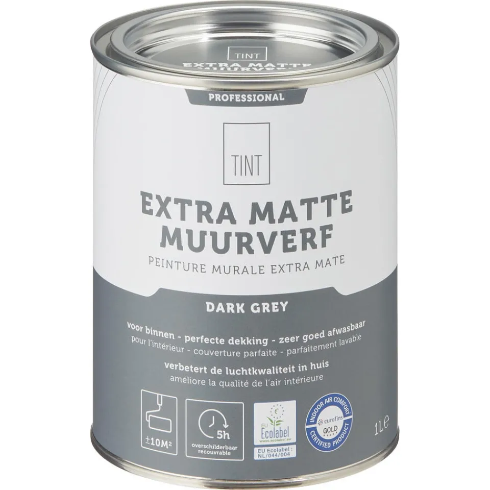 Muurverf Professional Dark Grey 1 l^ Muurverf