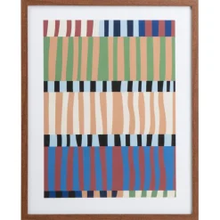 Poster Grafisch Stripes Multicolor^ Wanddecoratie