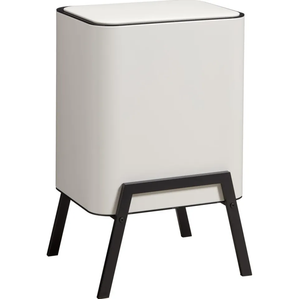 Prullenbak Op Pootjes 2X 12,5 Liter Beige^ Afvalbakken