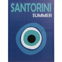 Tuinschilderij Canvas Santorini^ Tuindecoratie|Buitenschilderijen