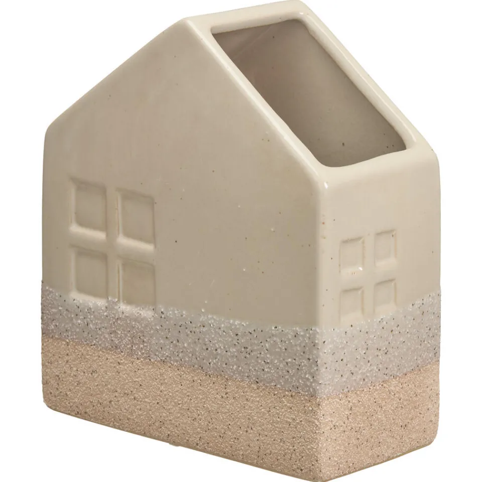Vaas Huis Naturel 14x7,2x15,5 cm 14x7x16 cm^ Vazen & Potten
