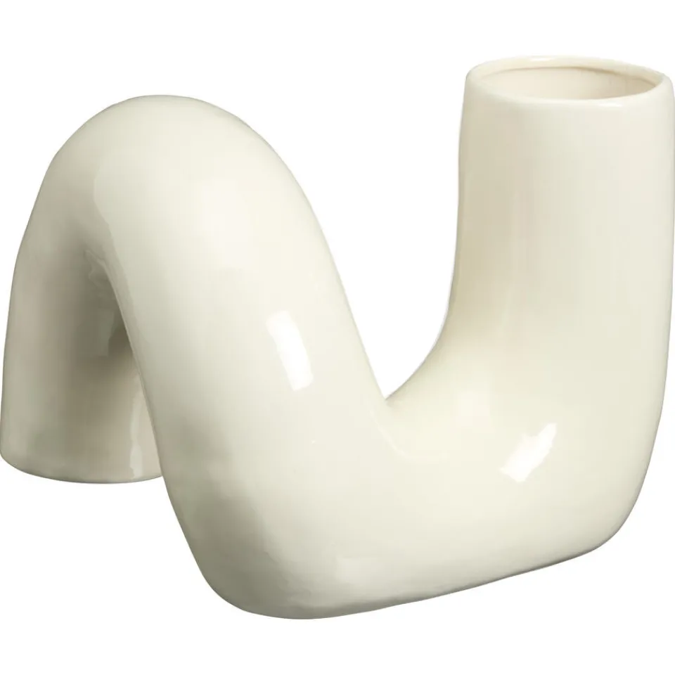 Vaas Tube Off-White 20x16x14 cm^ Vazen & Potten