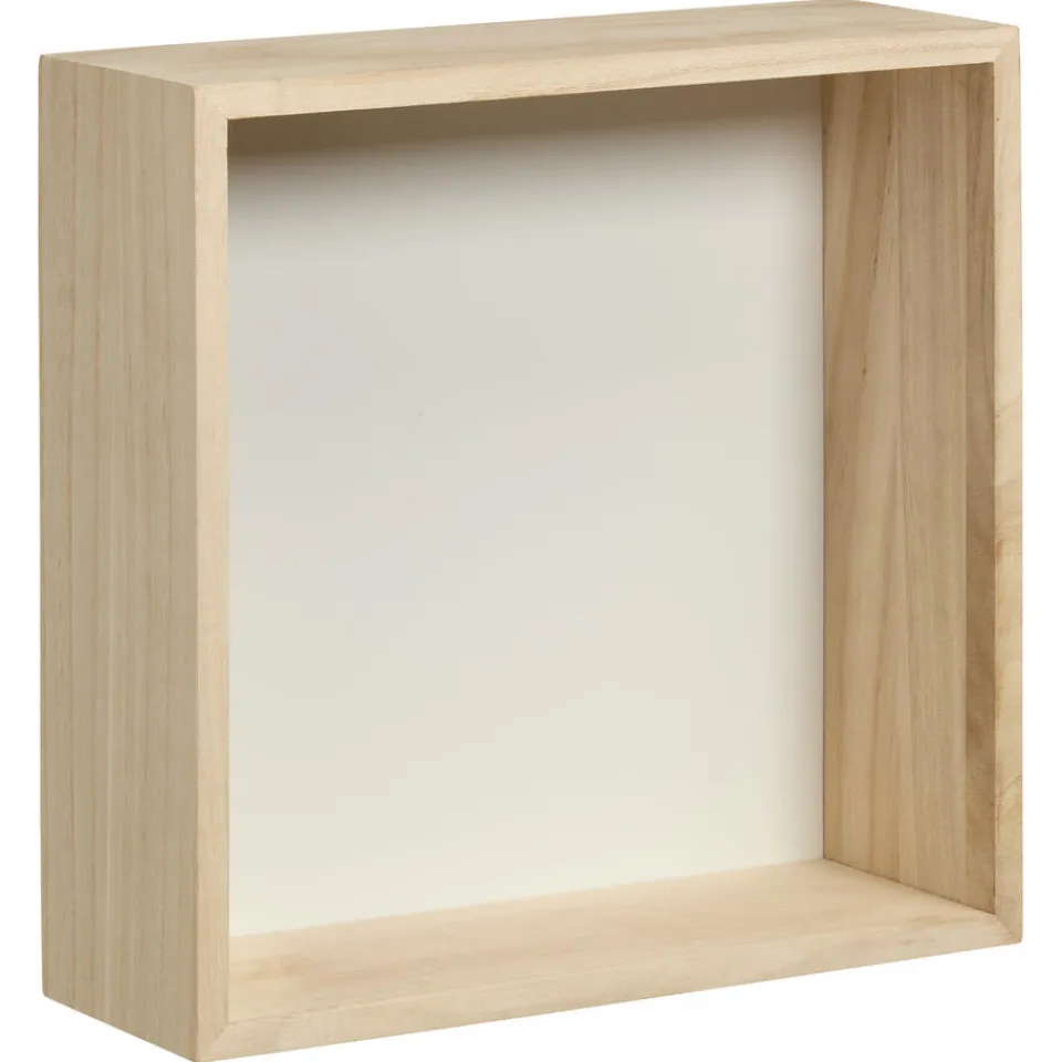 Wanddecoratie Hout Maat M 25x9x25 cm^ Wanddecoratie