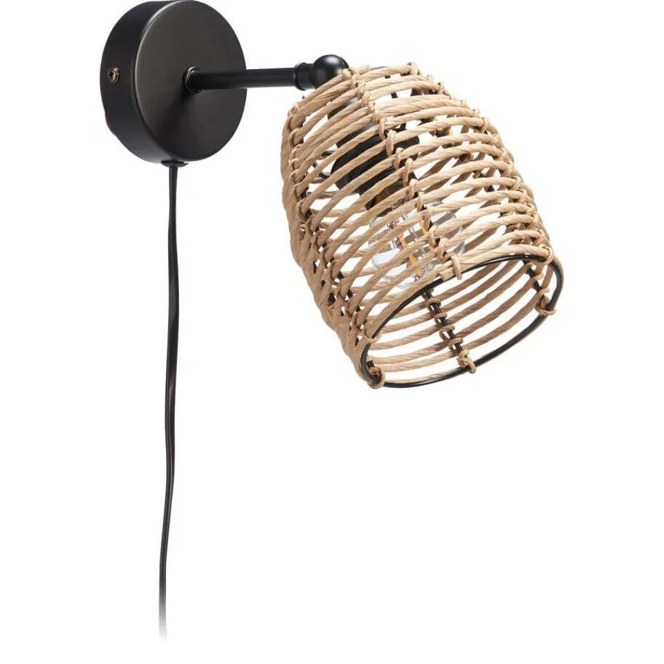 Wandlamp Cerun Zwart Bruin^ Wandlampen
